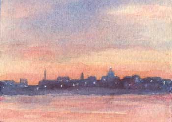 "City Lights" by Betty Willmore, Madison WI - Watercolor